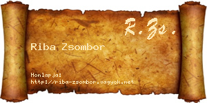 Riba Zsombor névjegykártya